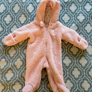 Carter’s Cozy Pink Sherpa Snowsuit Size 0-3 Months